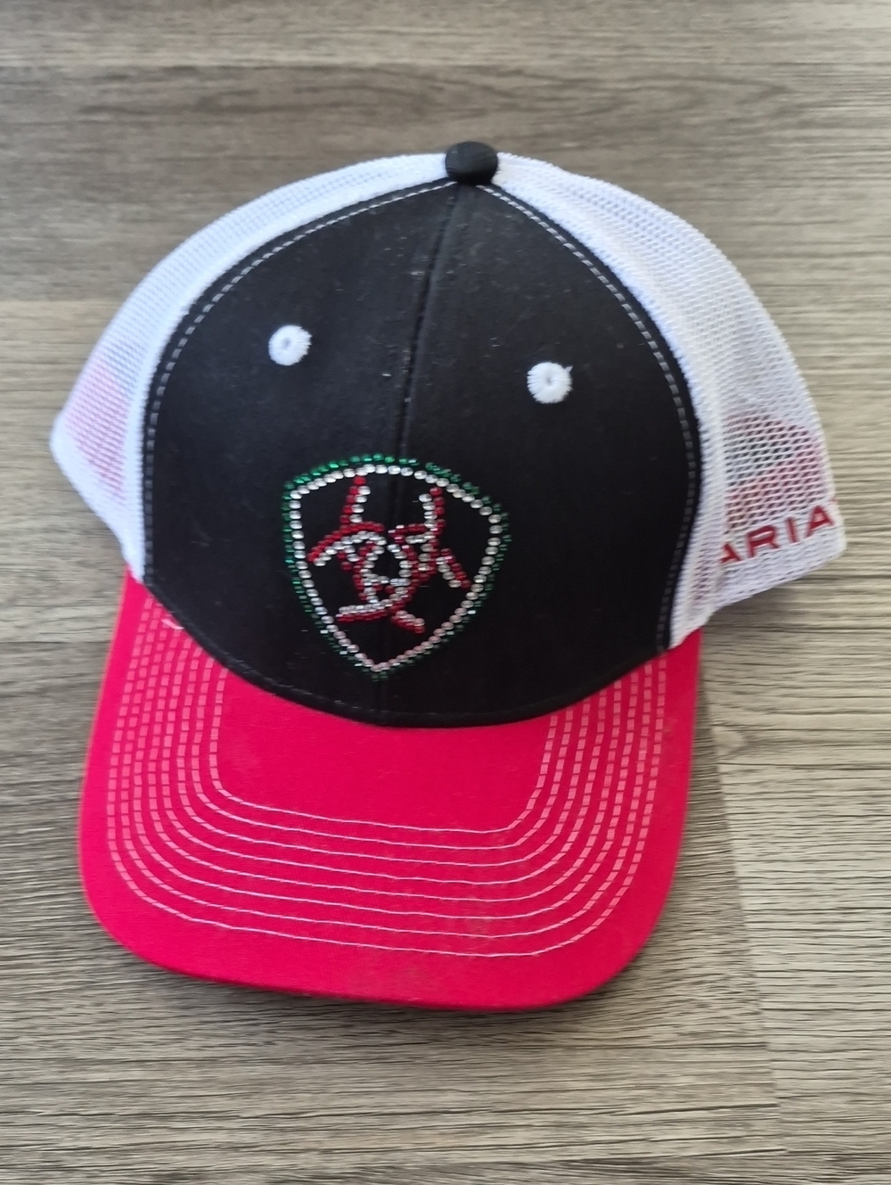 Ariat White Mesh Cap with Red Embroidered Logo